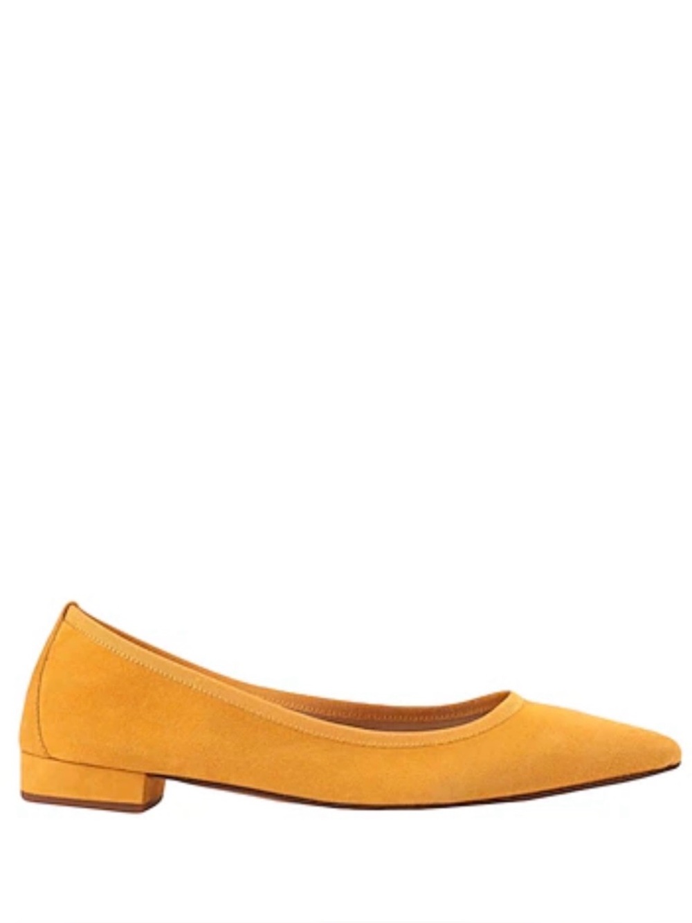 Ballerette Campo Marzio Marigold Suede Pointed-Toe Ballet Flats, NIB 37